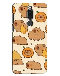 Чехол для Meizu X8 с картинкой «Капибары с апельсинами»