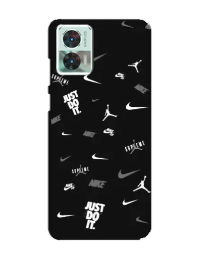Чехол для Motorola Edge 30 Neo с картинкой «Nike Black Pattern» Чехол для Motorola Edge 30 Neo с картинкой «Nike Black Pattern»