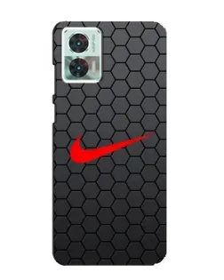 Чехол для Motorola Edge 30 Neo с картинкой «Nike — карбоновая сетка»