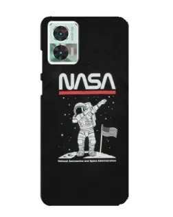 Чехол для Motorola Edge 30 Neo с картинкой «NASA — шагаем по Луне» Чехол для Motorola Edge 30 Neo с картинкой «NASA — шагаем по Луне»