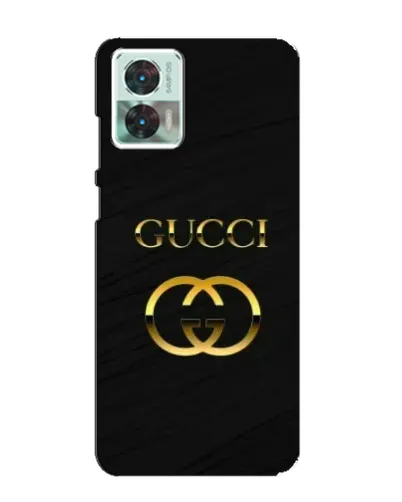 Чехол для Motorola Edge 30 Neo с картинкой «Золотой логотип Gucci»
