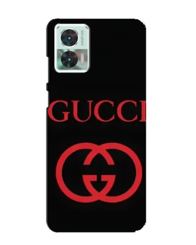 Чехол для Motorola Edge 30 Neo с картинкой «Gucci — красный логотип»