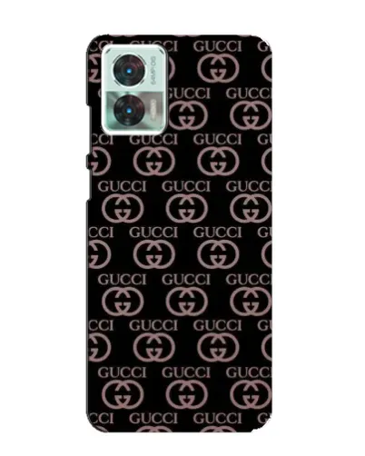 Чехол для Motorola Edge 30 Neo с картинкой «Классическая монограмма Gucci»