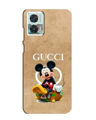 Чехол для Motorola Edge 30 Neo с картинкой «Микки Маус Gucci — крафт»