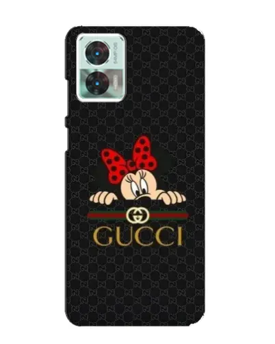 Чехол для Motorola Edge 30 Neo с картинкой «Минни Маус Gucci — черный»