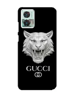 Чехол для Motorola Edge 30 Neo с картинкой «Gucci — серебряный лев» Чехол для Motorola Edge 30 Neo с картинкой «Gucci — серебряный лев»