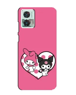 Чехол для Motorola Edge 30 Neo с картинкой «Kuromi и My Melody»