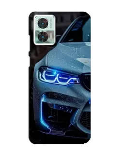 Чохол для Motorola Edge 30 Neo з картинкою «Погляд BMW з синіми фарами» Чохол для Motorola Edge 30 Neo з картинкою «Погляд BMW з синіми фарами»