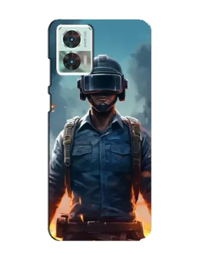 Чехол для Motorola Edge 30 Neo с картинкой «PUBG — реалистичный герой»