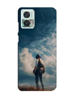 Чехол для Motorola Edge 30 Neo с картинкой «Герой PUBG на скале»
