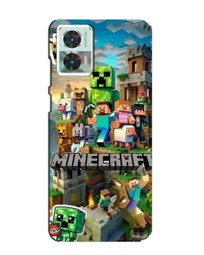Чехол для Motorola Edge 30 Neo с картинкой «Замок Minecraft»
