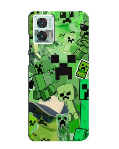 Чехол для Motorola Edge 30 Neo с картинкой «Криперы Minecraft»