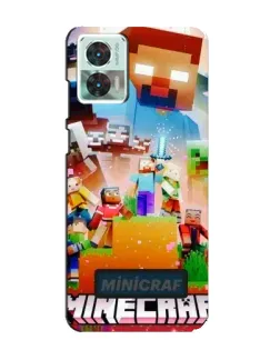 Чехол для Motorola Edge 30 Neo с картинкой «Minecraft герои игры»
