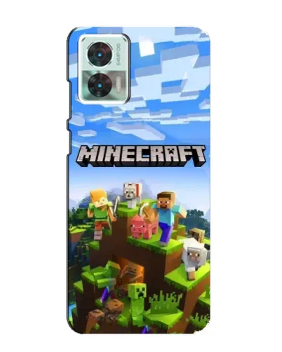Чехол для Motorola Edge 30 Neo с картинкой «Minecraft классический мир»