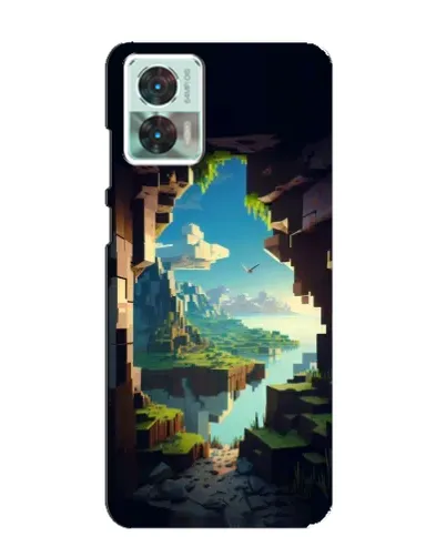 Чехол для Motorola Edge 30 Neo с картинкой «Вид из пещеры»