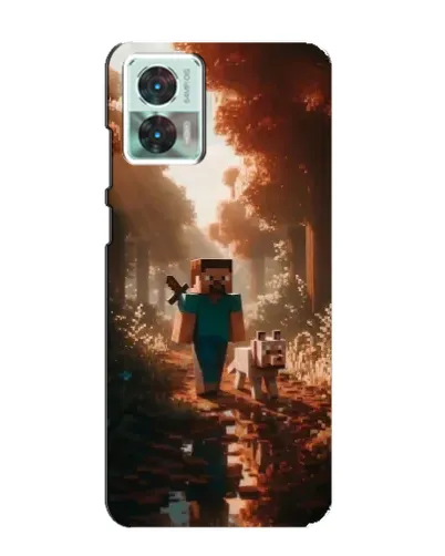 Чехол для Motorola Edge 30 Neo с картинкой «Стив в лесу»