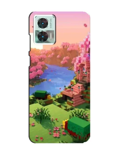 Чехол для Motorola Edge 30 Neo с картинкой «Розовое дерево Minecraft»