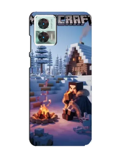 Чехол для Motorola Edge 30 Neo с картинкой «Зимний Minecraft»