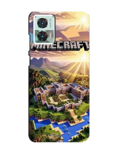 Чехол для Motorola Edge 30 Neo с картинкой «Minecraft панорама»