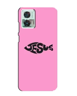Чехол для Motorola Edge 30 Neo с картинкой «Розовый символ  Jesus»