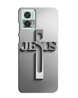 Чехол для Motorola Edge 30 Neo с картинкой «Металлический крест Jesus» Чехол для Motorola Edge 30 Neo с картинкой «Металлический крест Jesus»