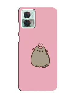 Чехол для Motorola Edge 30 Neo с картинкой «Pusheen сердце»