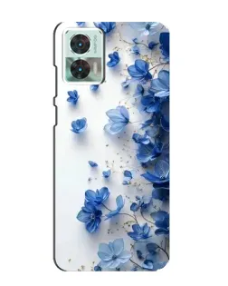 Чехол для Motorola Edge 30 Neo с картинкой «Голубой цветочный каскад»