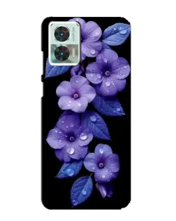 Чехол для Motorola Edge 30 Neo с картинкой «Фиолетовые цветы с росою»