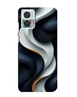 Чехол для Motorola Edge 30 Neo с картинкой «Объемные черно-белые ленты»