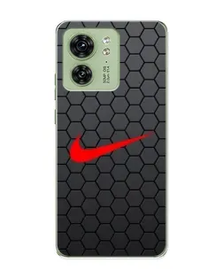 Чехол для Motorola Edge 40 с картинкой «Nike — карбоновая сетка»