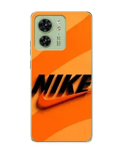 Чехол для Motorola Edge 40 с картинкой «Оранжевый драйв Nike»