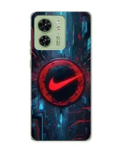 Чехол для Motorola Edge 40 с картинкой «Техногенный стиль Nike»