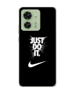 Чехол для Motorola Edge 40 с картинкой «Текстовый принт Nike»