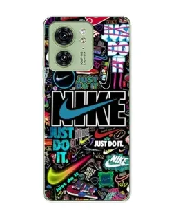 Чехол для Motorola Edge 40 с картинкой «Яркий коллаж Nike»