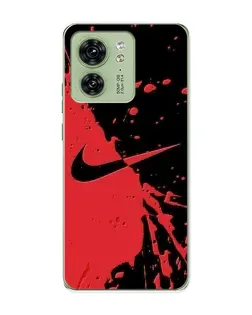 Чехол для Motorola Edge 40 с картинкой «Красные брызги Nike»