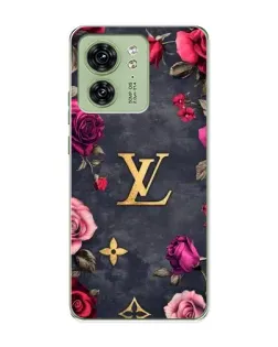 Чехол для Motorola Edge 40 с картинкой «Цветочный Louis Vuitton»