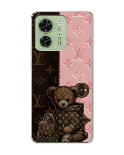 Чехол для Motorola Edge 40 с картинкой «Мишка в стиле LV»