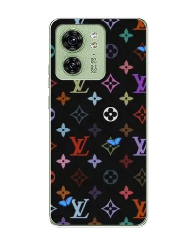 Чехол для Motorola Edge 40 с картинкой «Цветная монограмма LV»