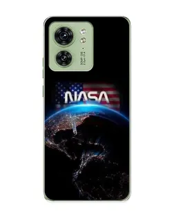 Чехол для Motorola Edge 40 с картинкой «Земля из космоса NASA»
