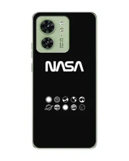 Чехол для Motorola Edge 40 с картинкой «NASA — технический принт»