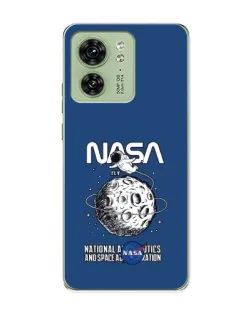 Чехол для Motorola Edge 40 с картинкой «NASA — лунная миссия»