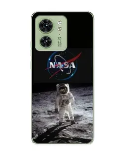 Чехол для Motorola Edge 40 с картинкой «Астронавт на Луне»