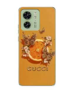 Чехол для Motorola Edge 40 с картинкой «Gucci — золотые бабочки» Чехол для Motorola Edge 40 с картинкой «Gucci — золотые бабочки»
