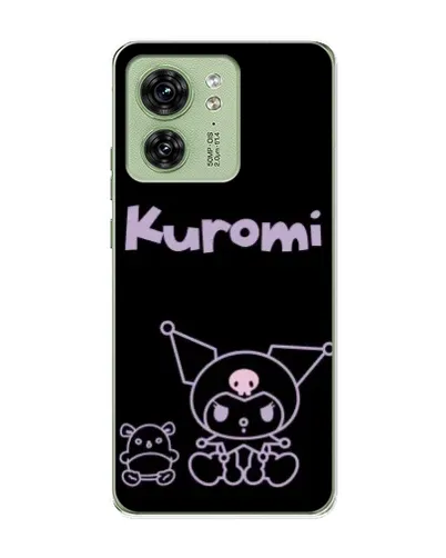 Чехол для Motorola Edge 40 с картинкой «Kuromi — черный минимализм»