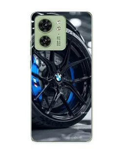 Чехол для Motorola Edge 40 с картинкой «Колесо BMW вблизи»