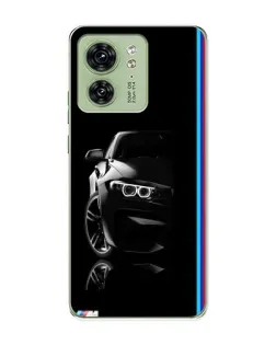 Чехол для Motorola Edge 40 с картинкой «Силуэт BMW в темноте»