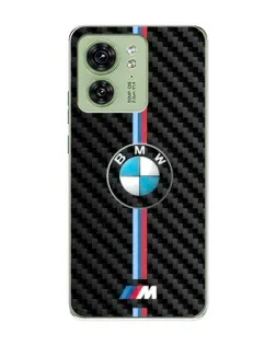 Чехол для Motorola Edge 40 с картинкой «Эмблема BMW и карбон»