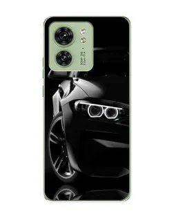 Чехол для Motorola Edge 40 с картинкой «Черная BMW — профиль»