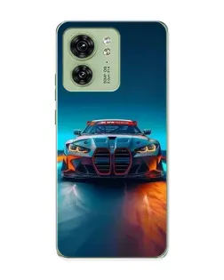 Чехол для Motorola Edge 40 с картинкой «BMW — огни неона»