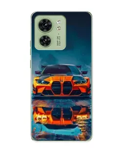 Чехол для Motorola Edge 40 с картинкой «BMW — золотая эмблема»